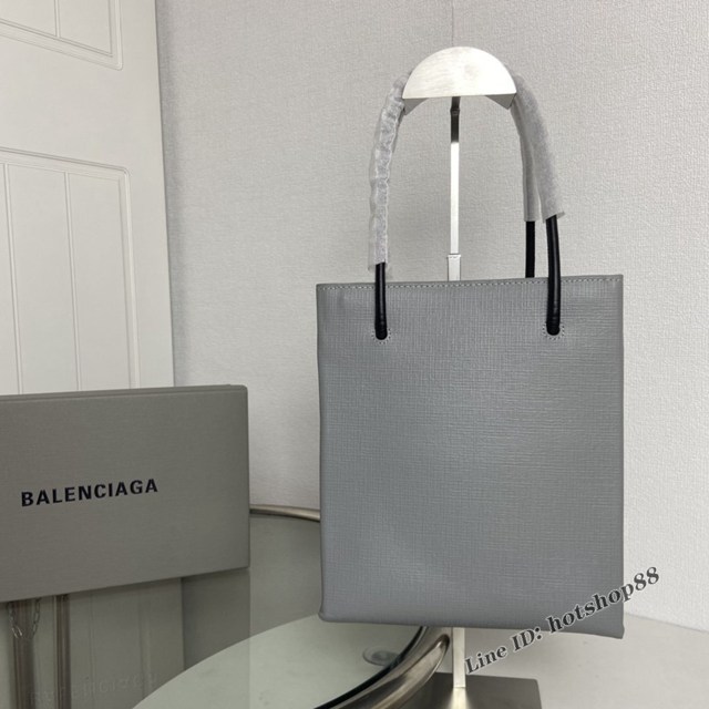 Balenciaga專櫃爆款牙籤紋小牛皮手提購物袋 巴黎世家小號方形購物包 fyj1096